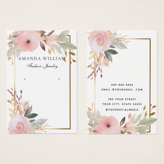 ボモダンホエレガントフローライヤリング表示カード (正面&裏面)