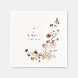 ボモダンホエレガント自然野結婚花 スタンダードカクテルナプキン