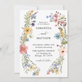 ボモダンホカラフルワフローラ結婚ズ 招待状 (正面)