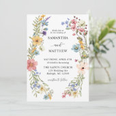 ボモダンホカラフルワフローラ結婚ズ 招待状 (スタンド正面)