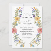 ボモダンホカラフルワフローラ結婚ズ 招待状 (正面)