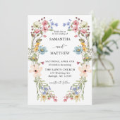 ボモダンホカラフルワフローラ結婚ズ 招待状 (スタンド正面)