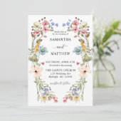 ボモダンホカラフルワフローラ結婚ズ 招待状 (スタンド正面)