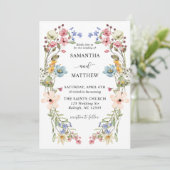 ボモダンホカラフルワフローラ結婚ズ 招待状 (スタンド正面)