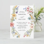 ボモダンホカラフルワフローラ結婚ズ 招待状 (スタンド正面)