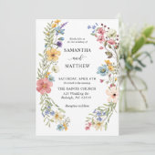 ボモダンホカラフルワフローラ結婚ズ 招待状 (スタンド正面)