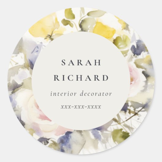 ボモダンホカラフルヴィンテージバラフローラ業 ラウンドシール (正面)