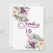 ボモダンホガーリーフローラグリッタータイポグラフィ 招待状 (裏面)