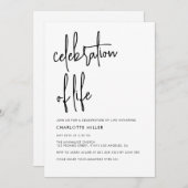 ボモダンホシンプルスクリプトお祝い 招待状 (正面/裏面)