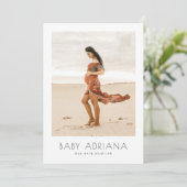 ボモダンホスタイルシンプル写真エレガント赤ちゃんシャワー 招待状 (スタンド正面)