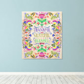 ボモダンホフォークアートフラワーズ 賛美 |  キャンバスプリント (インサイチュ (ウッドフロア))