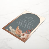 ボモダンホフローラボヘ結婚ミアンバラ金ゴールド 箔招待状 (回転した状態)