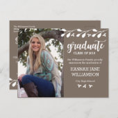 ボモダンホフローラ写真卒業招待状 インビテーションポストカード (正面/裏面)