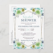 ボモダンホフローラ幾何学模様ブライダルシャワーInvite インビテーションポストカード (正面/裏面)