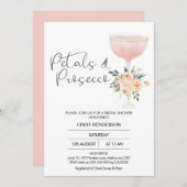 ボモダンホフローラ花びらプロセッコブライダルシャワー 招待状 (正面/裏面)