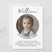 ボモダンホミニマル誕生日写真招待状 招待状 (正面)