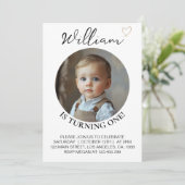 ボモダンホミニマル誕生日写真招待状 招待状 (スタンド正面)