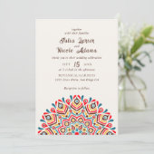ボモダンホ族フローラカラフルマンダラ結婚ズ 招待状 (スタンド正面)