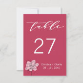 ボモダンホ明るい赤紫色ピ結婚ンクのテーブル番号 (裏面)