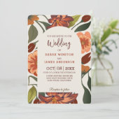 ボモダンホ素朴フローラ秋の結婚式カスタム 招待状 (スタンド正面)