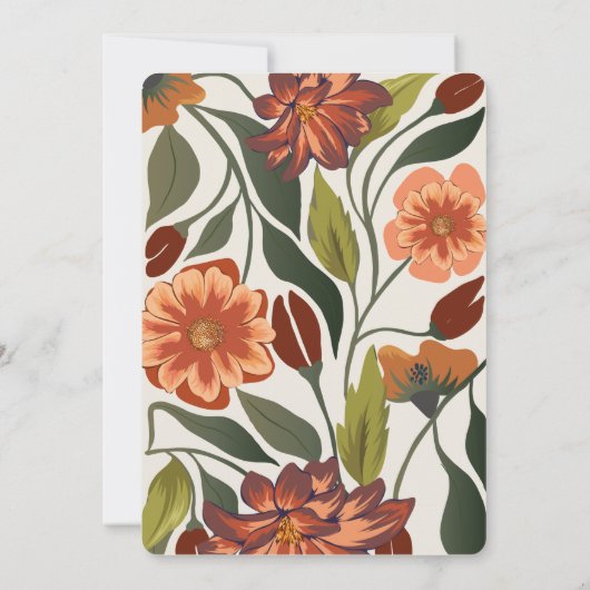 ボモダンホ素朴フローラ秋の結婚式カスタム 招待状 (裏面)