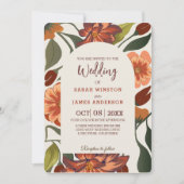 ボモダンホ素朴フローラ秋の結婚式カスタム 招待状 (正面)