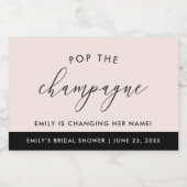 ボモダンホ赤面パーソナライズされたブライダルシャワー スパークリングワインラベル (シングルラベル)