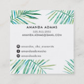 ボモダンボ離れホウォーター色のヤシ スクエア名刺 (裏面)