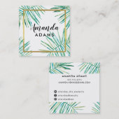 ボモダンボ離れホウォーター色のヤシ スクエア名刺 (正面/裏面)