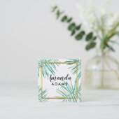 ボモダンボ離れホウォーター色のヤシ スクエア名刺 (スタンド正面)