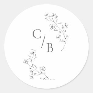 ボモノグラムのホさくらんぼブロッサムフローラ結婚ズ ラウンドシール
