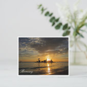 ボラカイの夕焼けの岩 ポストカード (スタンド正面)