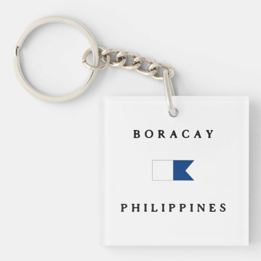 ボラカイ島フィリピンのアルファ飛び込みの旗 キーホルダー (正面)