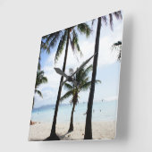 ボラカイ島フィリピン スクエア壁時計 (傾斜)