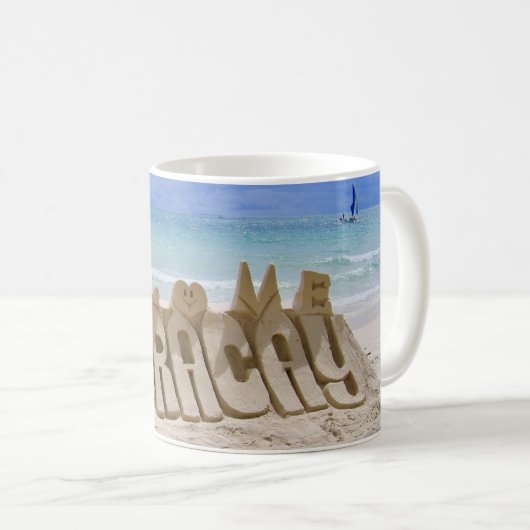 ボラカイ・フィリピン海へのビーチを見渡す コーヒーマグカップ (正面右)