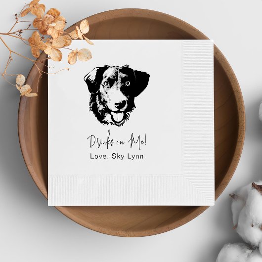 ボラドールパーソナライズされた犬が飲む 縁ありカクテルナプキン