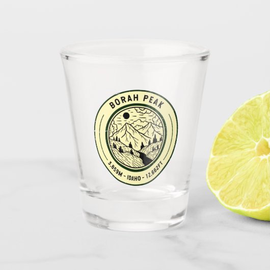 ボラピークアイダホハイキングスキー旅行 ショットグラス (正面)