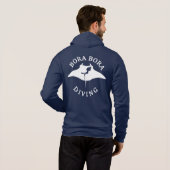 ボラボラでマンタレイでスキューバダイビング パーカ (裏面フル)