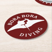 ボラボラでマンタレイでスキューバダイビング ラウンドペーパーコースター (アングル)