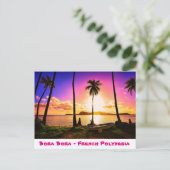 ボラボラのサンセット、フレンチポリネシアのポストカード ポストカード (スタンド正面)