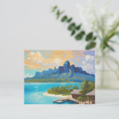 ボラボラアイランドポリネシアフランスのアート シーズンポストカード (スタンド正面)