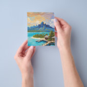 ボラボラアイランドポリネシアフランスのアート チラシ (手)