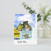 ボラボラキュートな漫画の水彩色 ポストカード (スタンド正面)