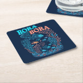 ボラボラコーラルリーフ スクエアペーパーコースター (アングル)