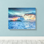 ボラボラサンセットバーサイド海 キャンバスプリント (インサイチュ (ウッドフロア))