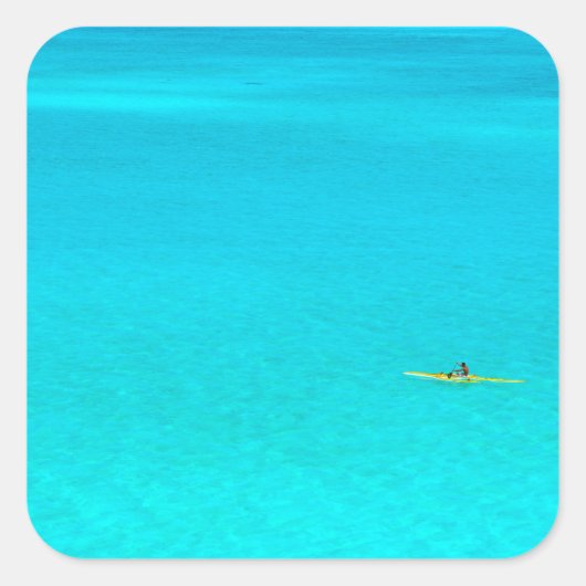 ボラボラステッカーのオートリガーカヌー スクエアシール (正面)