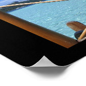 ボラボラタヒチオーバーウォーターバンガローレールビュー ポスター (角)