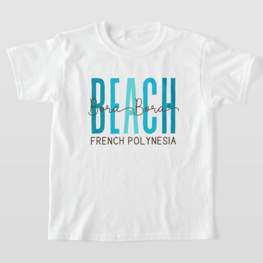 ボラボラビーチフランスのポリネシア(海) Tシャツ (レイダウン)