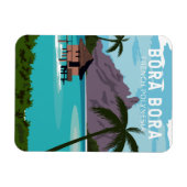 ボラボラポリネフランスのシアトラベルヴィンテージアート マグネット (横)