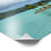 ボラボララグーンのヤシの木の写真プリント フォトプリント            (角)